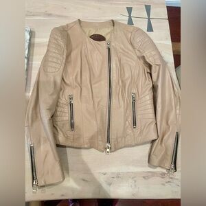 Tan Genuine Leather Jacket, made in Italy